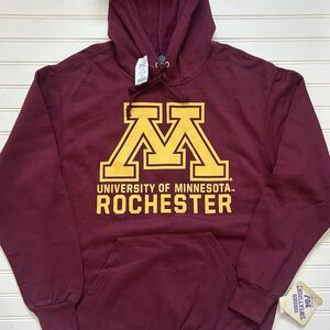 University of Minnesota Rochester Hoodie Sweatshirt MV Sport Medium NWT Maroon